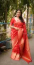 Red soft silk saree