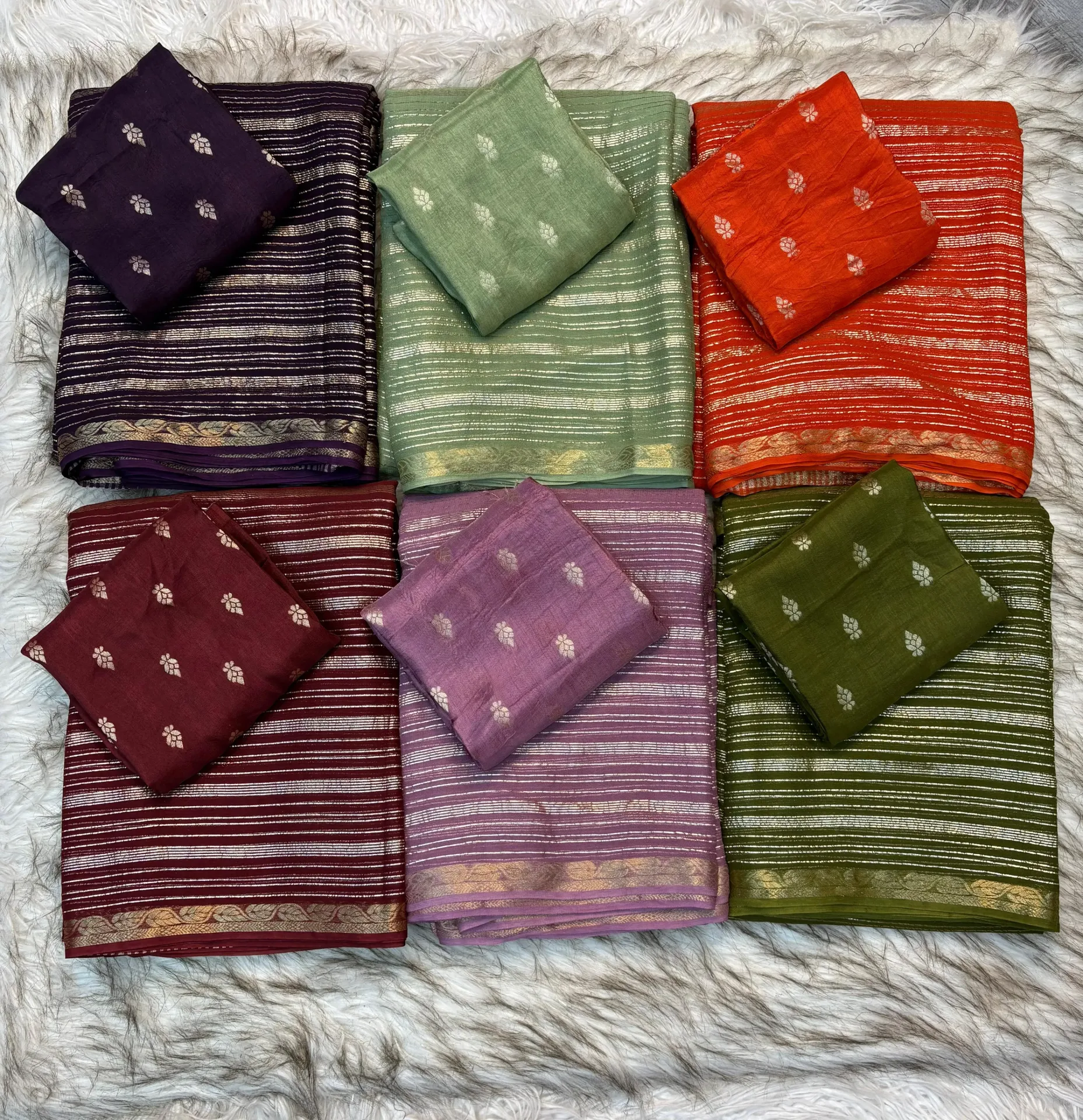 Stripes pattern saree
